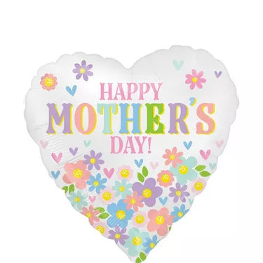 Satin Daisy Chain Happy Mother's Day Heart Foil Balloon