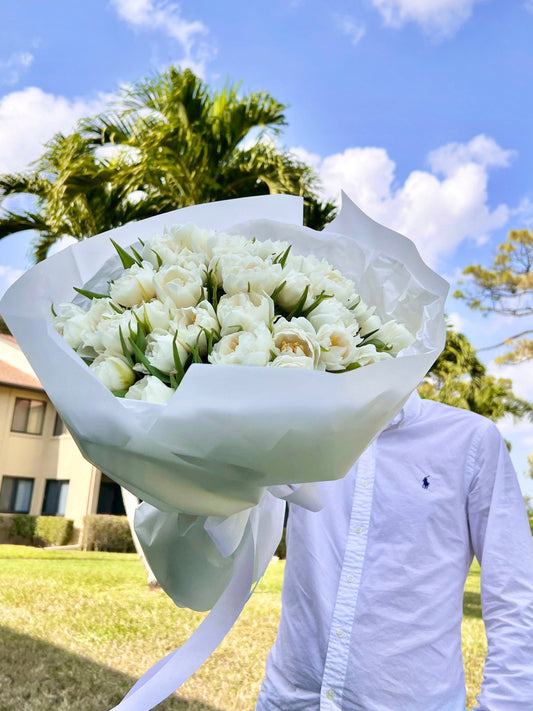 Bouquet Of White French Tulips