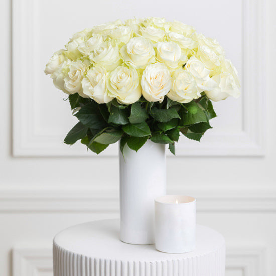 25 White Roses Bouquet