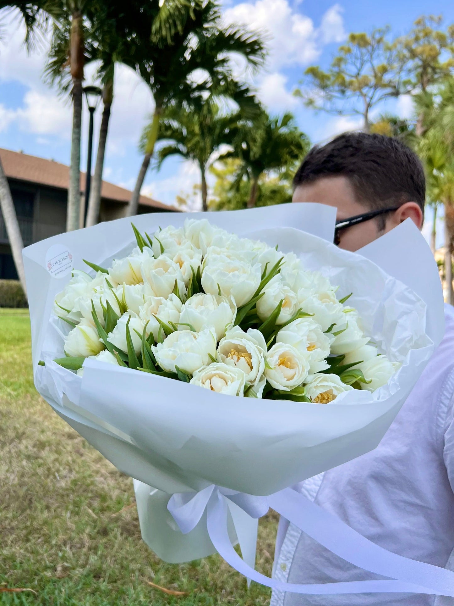 Bouquet Of White French Tulips